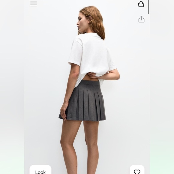 NWT box pleated mini skirt gray - Picture 2 of 8